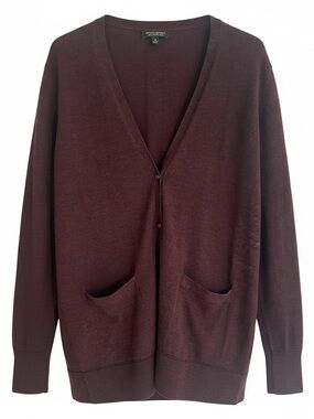 Banana Republic Dark Burgundy Open V-Neck Cardigan